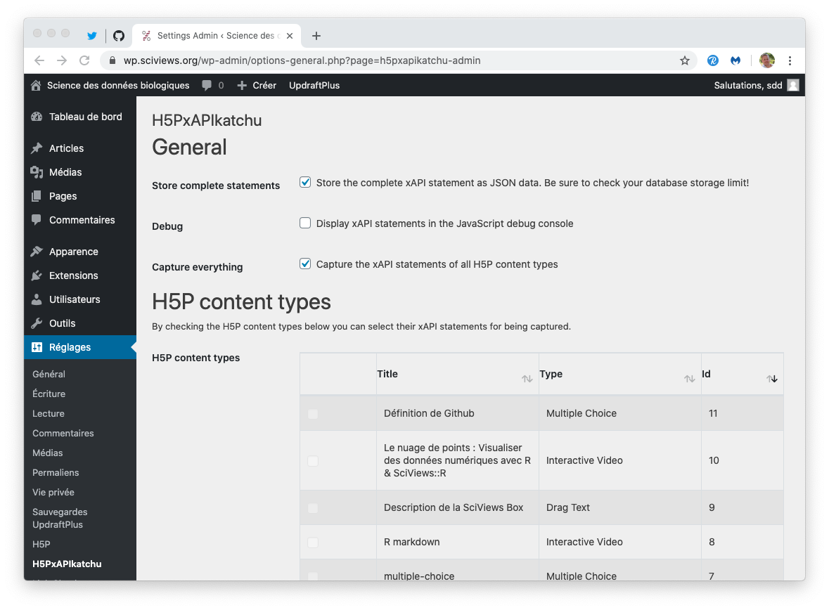 Configuration de H5PxAPIkatchu.